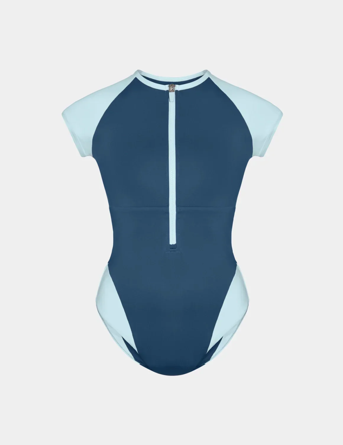 Cap-Sleeve One Piece Swimsuit - Color Block - Last Call - Image 4