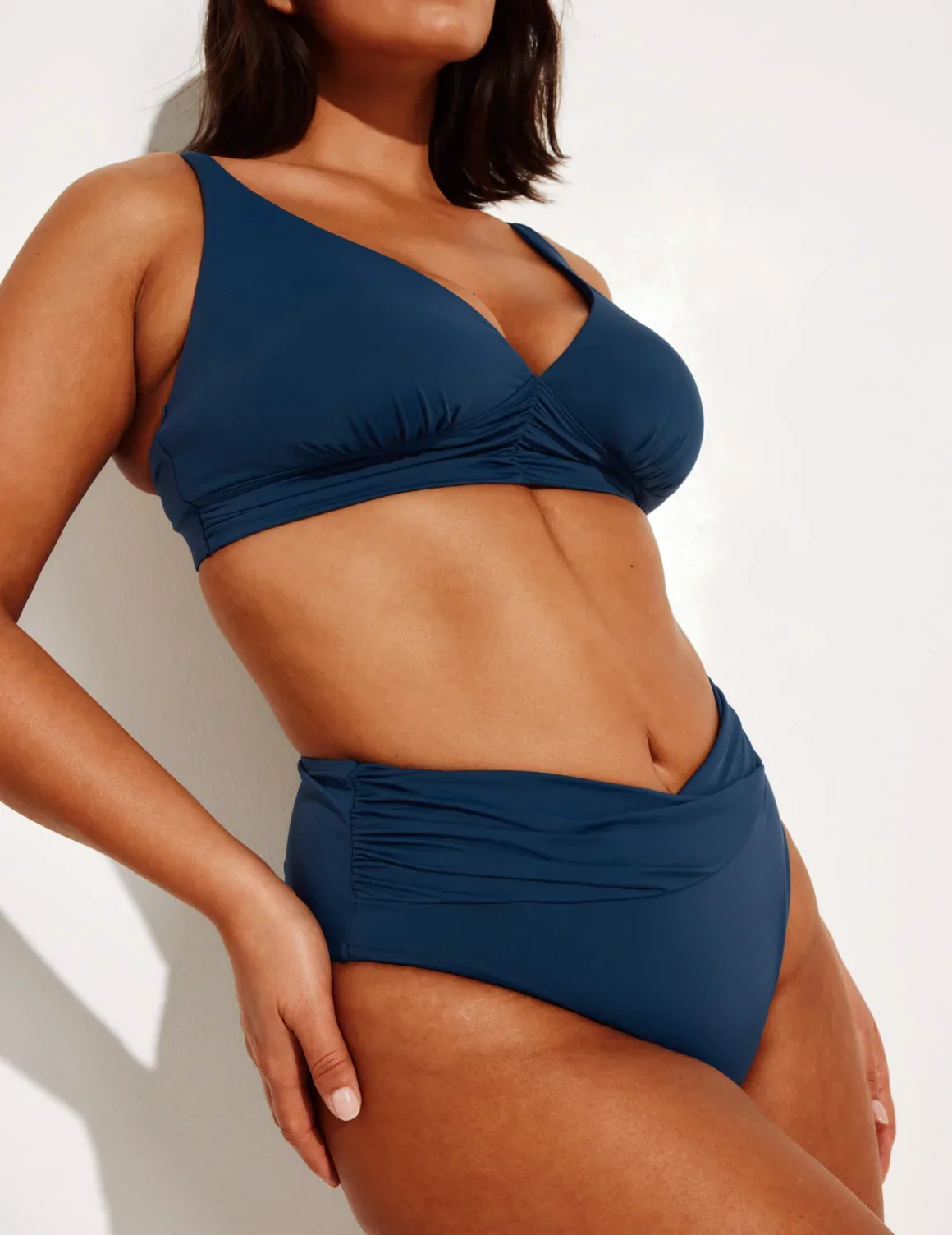 Ruched Deep V Bikini Top - Last Call - Image 31