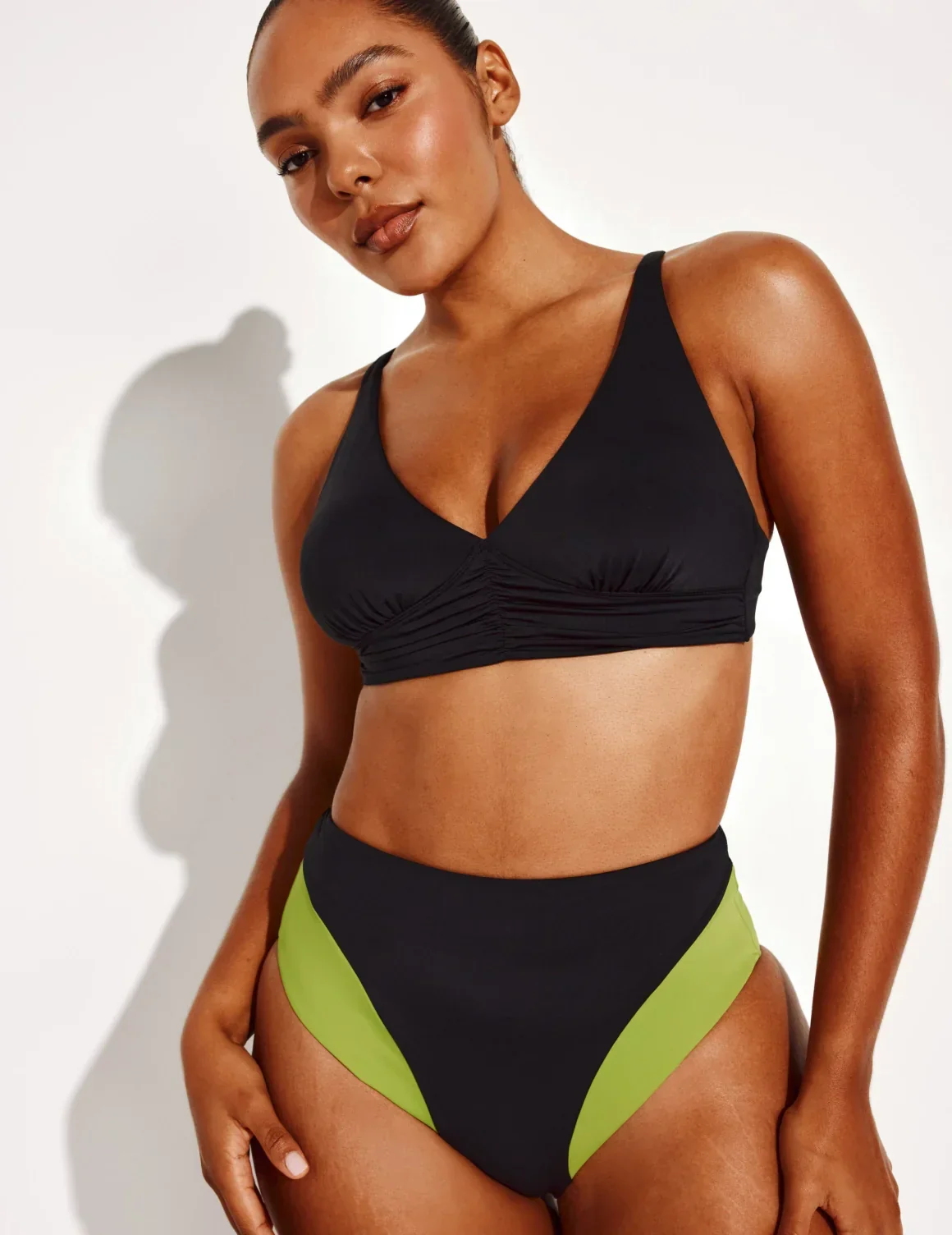 Ruched Deep V Bikini Top - Image 13