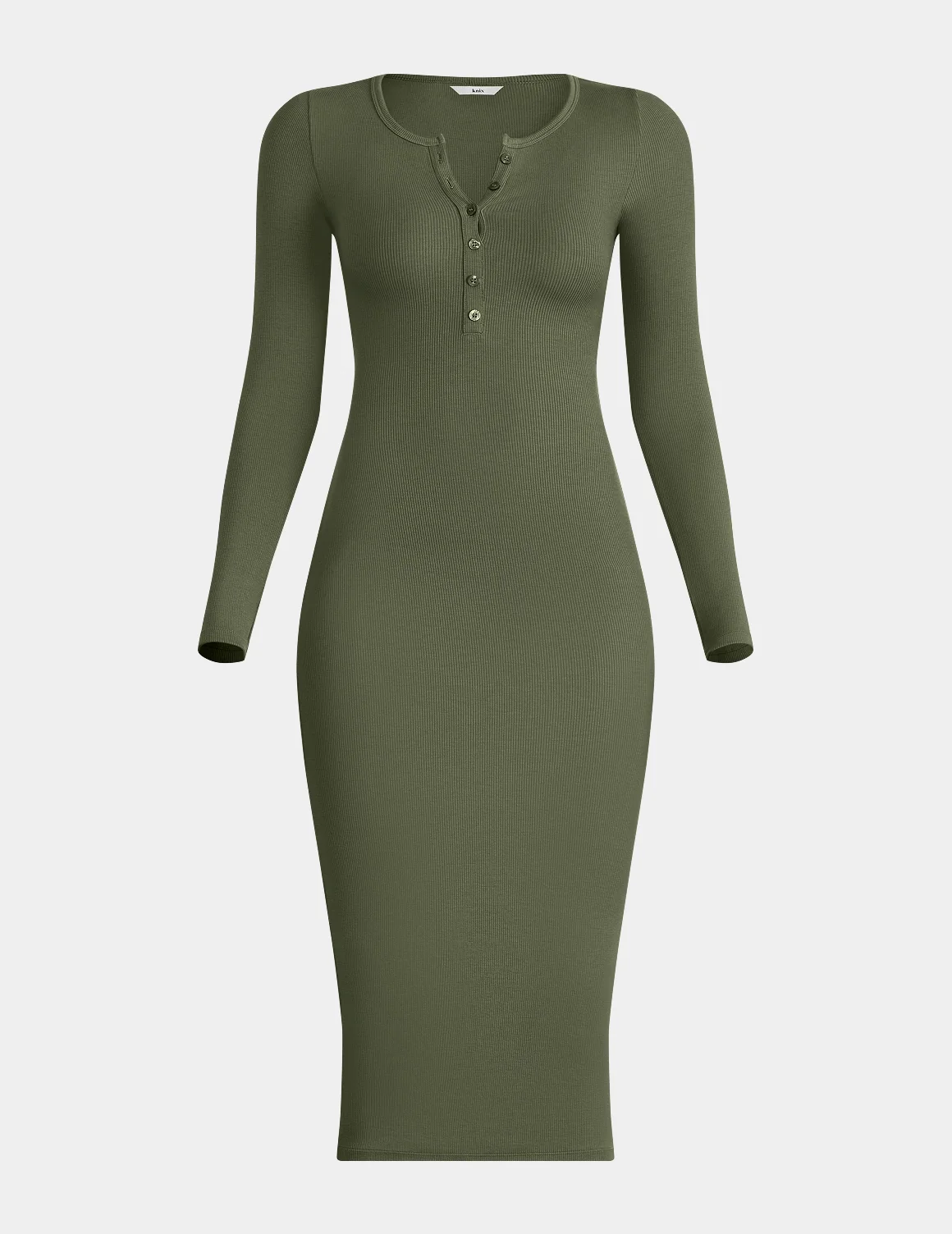 SculptRib™ Cotton Henley Dress - Image 6