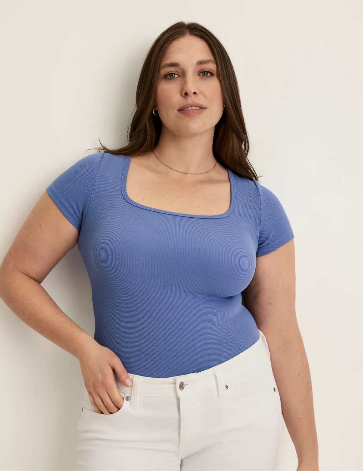 SculptRib™ Cotton Scoop Neck T-Shirt - Image 9